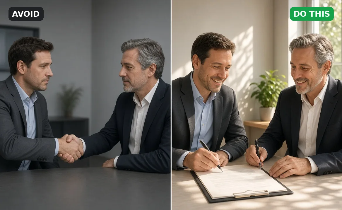 Avoid vs. do this: handshake deal vs. signing a written contract
