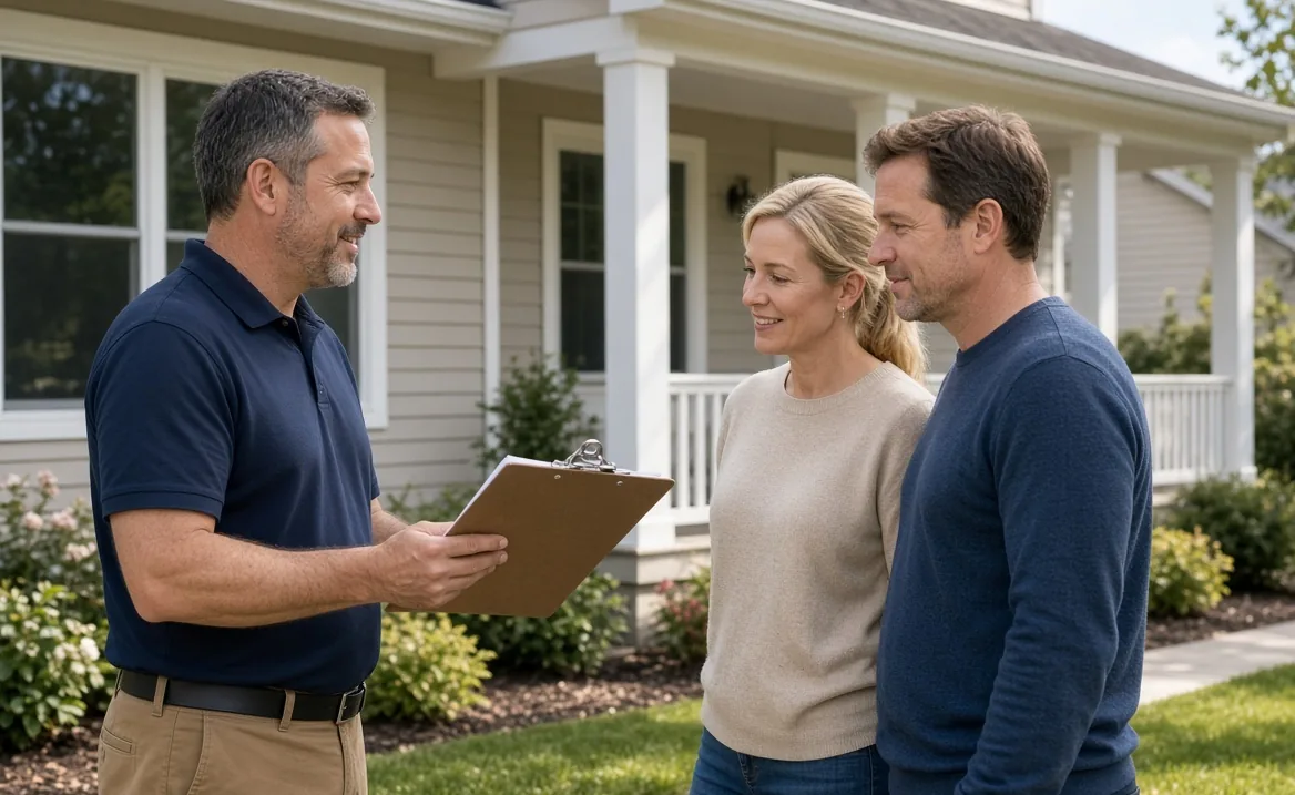 Contractor explaining a home improvement quote